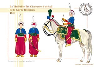 Figurine MDM Timbalier Des Chasseurs à Cheval De La Garde Impériale - 1:32 (60mm) Plomb Peint