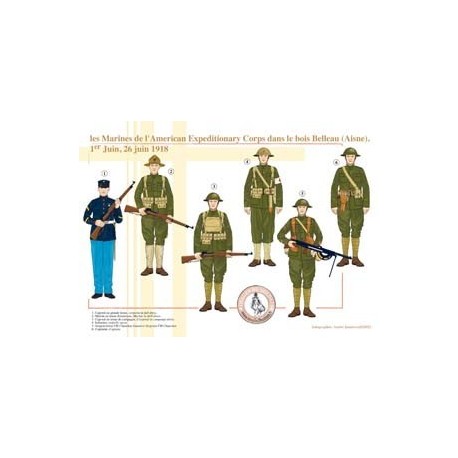 Marinesoldaten des Amerikanischen Expeditionskorps im Wald von Belleau (Aisne), 1.–26. Juni 1918