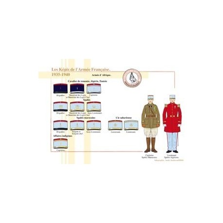Die Mützen der französischen Armee, 1935–1940