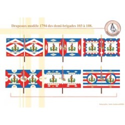 Drapeaux modèle 1794 des demi-brigades 103 à 108