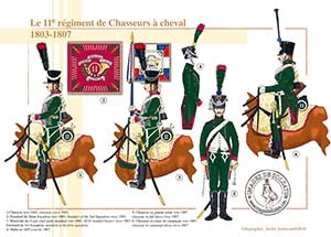 Aquarelle Originale – Chasseur à Cheval, Casque D'Essai 11è Régiment 1881 – 1949